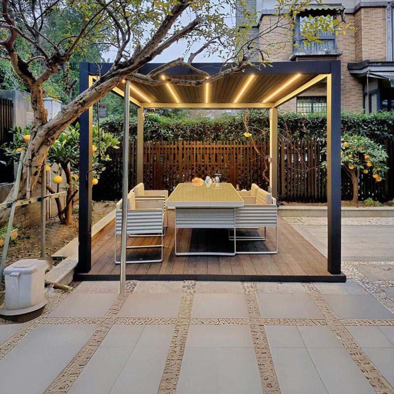 Atap Aluminium Motorized Gazebo Baja Tahan Srengenge